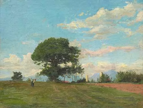 ALBERT ANKER — Landscape near Ins (Paysage près d'Anet). 1870. — Koller Auktionen
