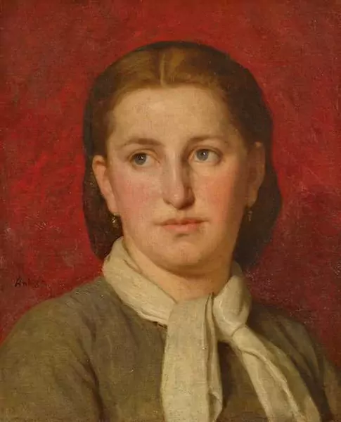ALBERT ANKER — Portrait of Rosina Probst II. 1863. — Koller Auktionen