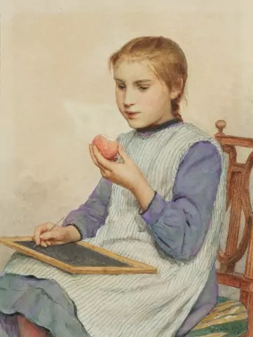 Schreibendes Mädchen mit Apfel, 1907