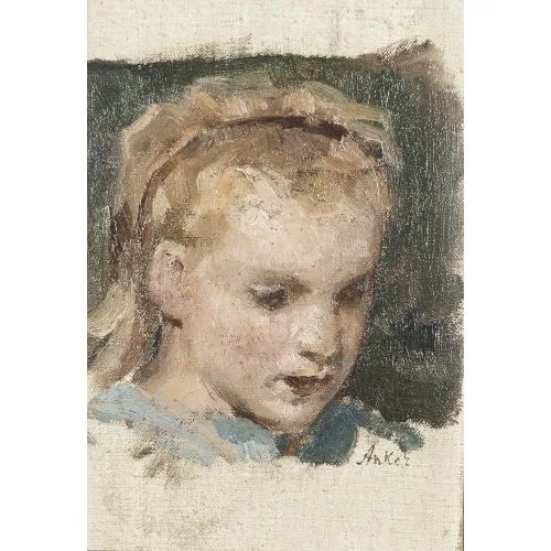 Albert Anker — Studie zu einem Kopfbildnis eines blonden Mädchens.