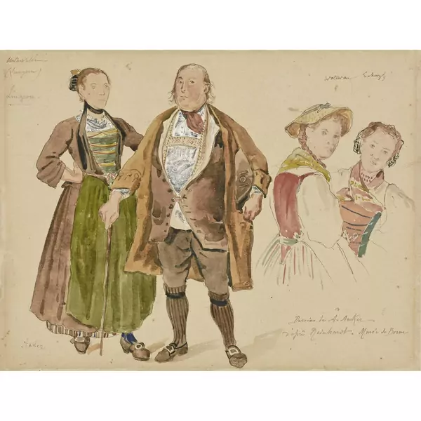 Albert Anker — "Unterwalden" (Trachtenbildnisse nach Josef Reinhart) — Galerie Kornfeld