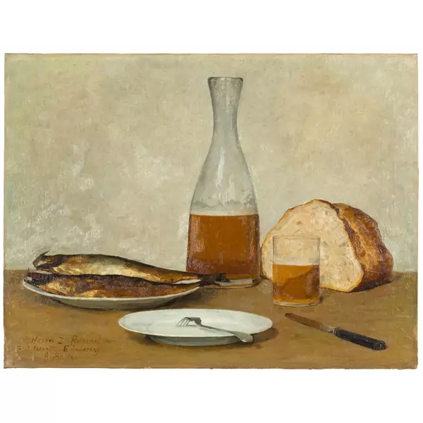 Albert Anker — Stillleben: Heringe — Galerie Kornfeld