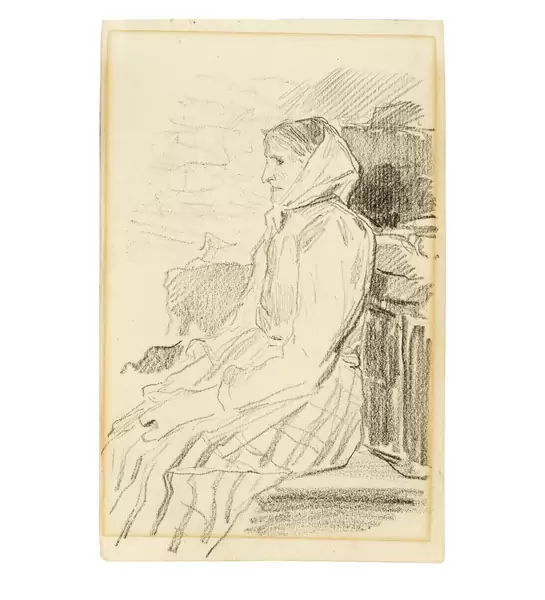 Albert Anker — Sitzende Bäuerin — Galerie Kornfeld