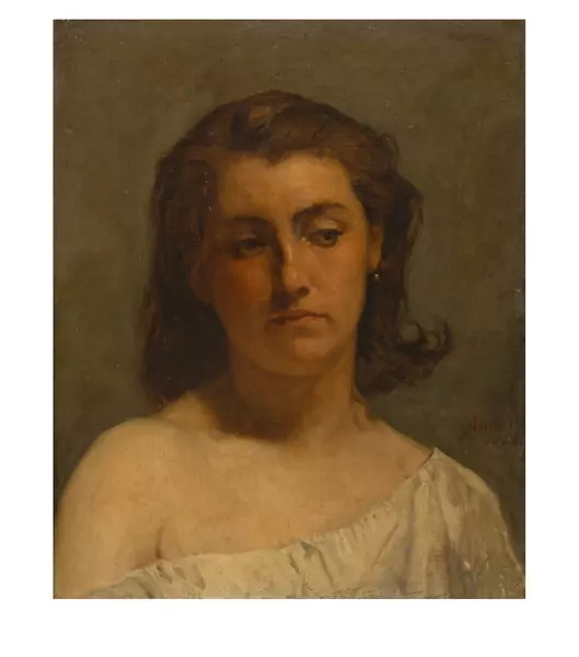 Albert Anker — Bildnis einer jungen Frau — Galerie Kornfeld