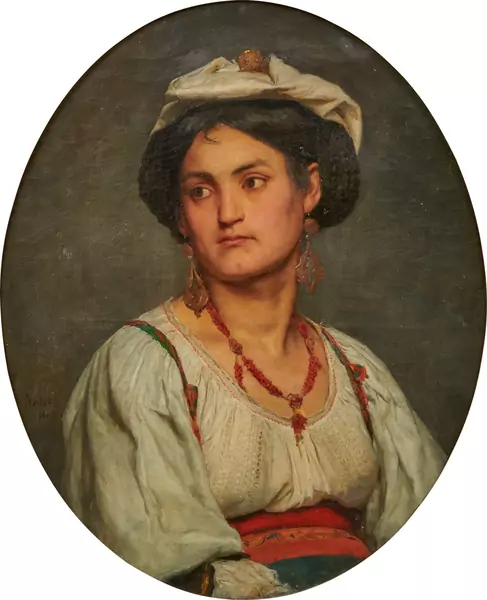 Albert Anker — Bildnis einer Italienerin, Portrait d'une Italienne, 1869