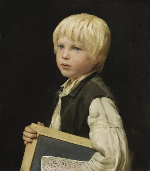 Albert Anker — SCHULKNABESCHOOL BOY