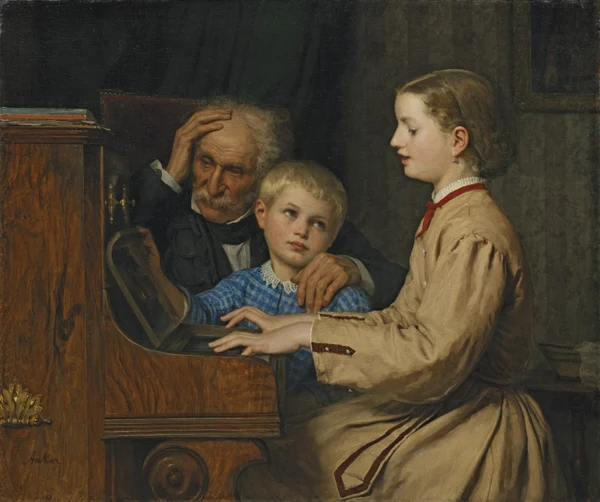 Albert Anker — Das Lied der Heimat, 1874