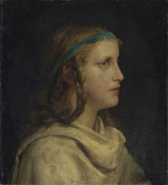 Albert Anker — MÄDCHENBILDNIS IM PROFIL, 1871PORTRAIT OF A GIRL IN PROFILE, 1871