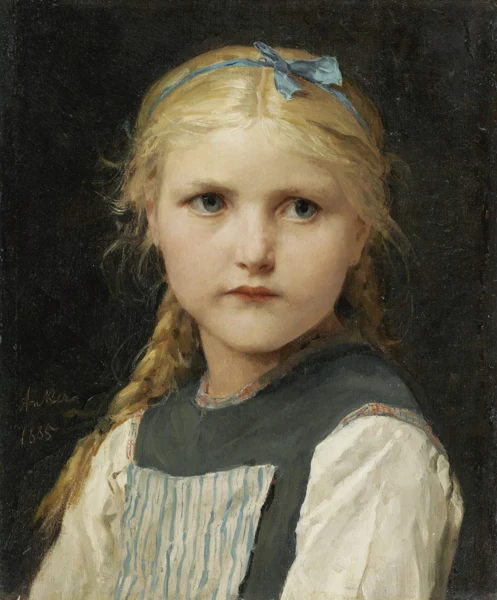 Albert Anker — MÄDCHENBILDNIS, 1885PORTRAIT OF A GIRL, 1885