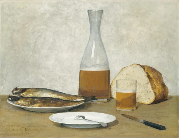 Albert Anker — STILLLEBEN: HERINGESTILL LIFE: HERRINGS