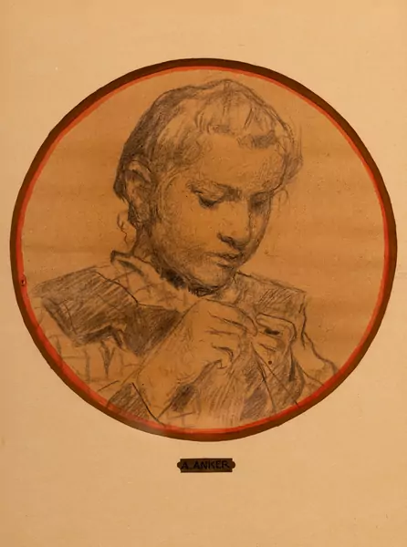 Strickendes Mädchen