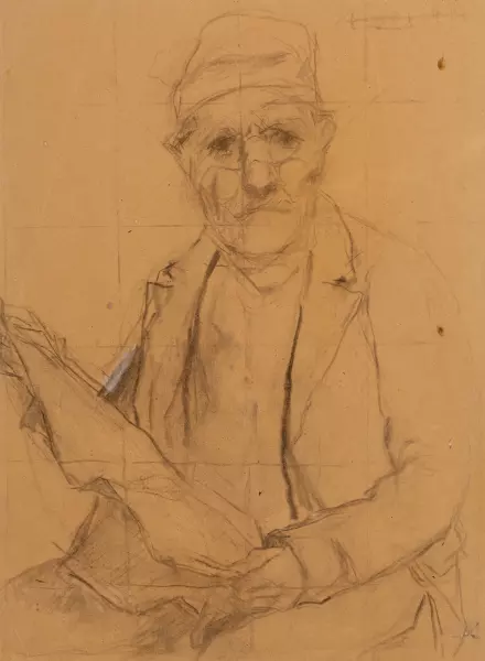 Studie eines lesenden Bauern