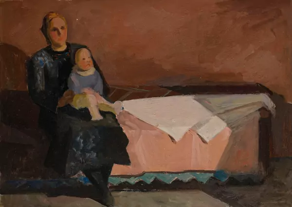 Saviésanne et son enfant