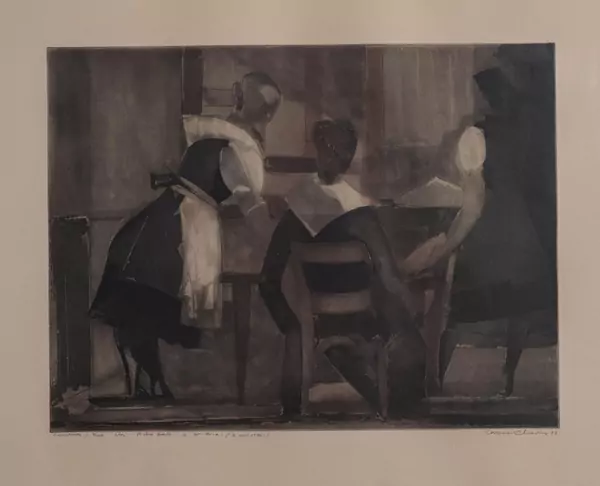 Albert Chavaz (1907-1990), "Personnages à la cuisine chez Pietro Sarto" — DognyAuction