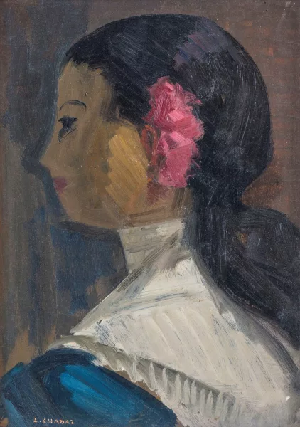 Albert Chavaz — Portrait de femme,