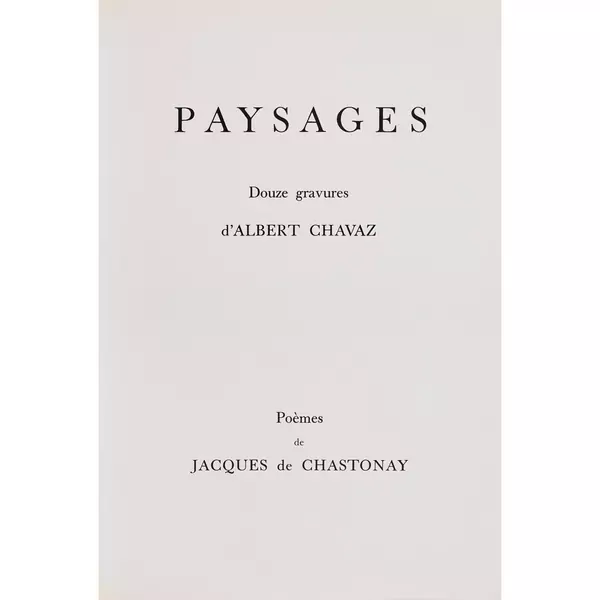 Jacques de Chastonay: "Paysages"