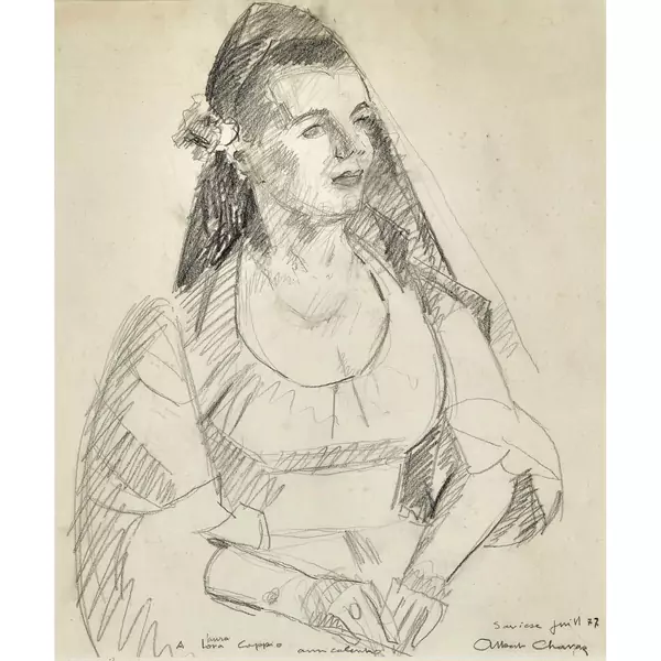 Sitzende Frau