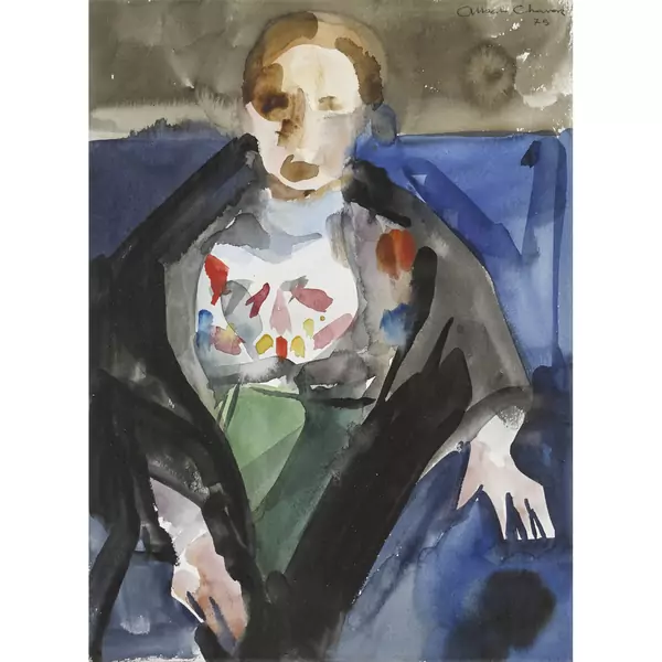Sitzende Frau
