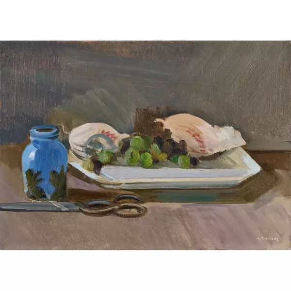Nature morte au pot bleu