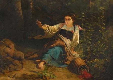 ALBERT DE MEURON — Die Erdbeerpflückerin. 1851. — Koller Auktionen
