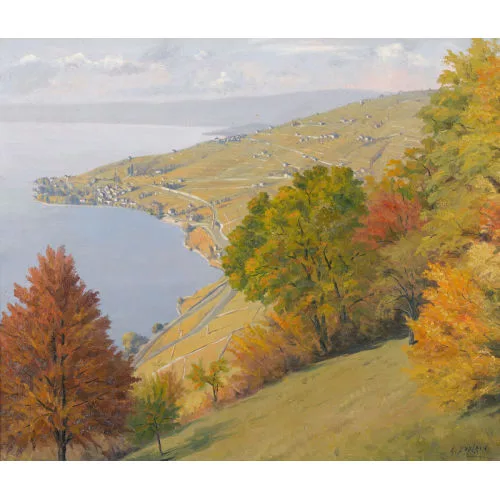 Albert Duplain — Herbstliche Ansicht des Lavaux.