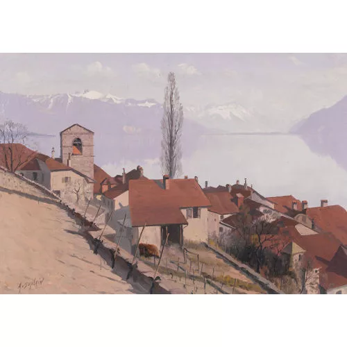 Albert Duplain — Das herbstliche Saint-Saphorin am Genfersee.