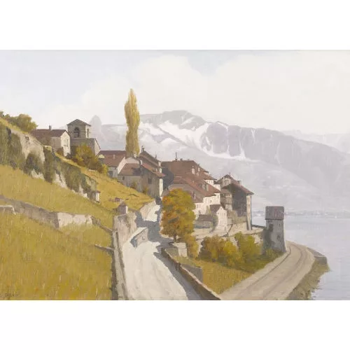 Albert Duplain — Herbstliches Saint-Saphorin am Genfersee.