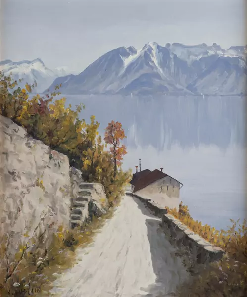 Albert DUPLAIN (1890-1978), "Vue du Lavaux depuis la corniche", Huile sur toile — DognyAuction