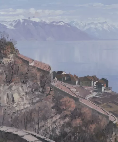 Albert DUPLAIN (1890-1978), "Vue du Lavaux", huile — DognyAuction