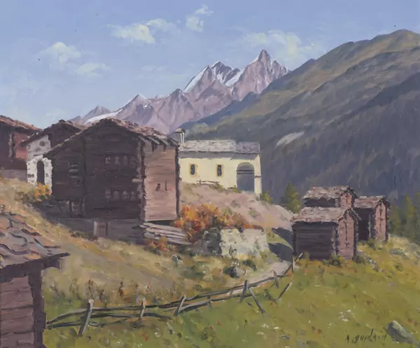 Albert DUPLAIN (1890-1978), "Chapelle à Zermatt", huile — DognyAuction