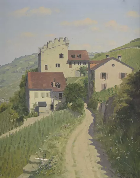 Albert DUPLAIN (1890-1978), "Vue de village" huile — DognyAuction