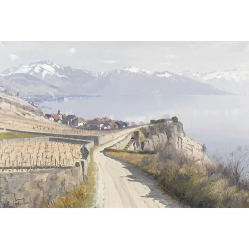 Albert Duplain — Rebweg im Lavaux am Genfersee.