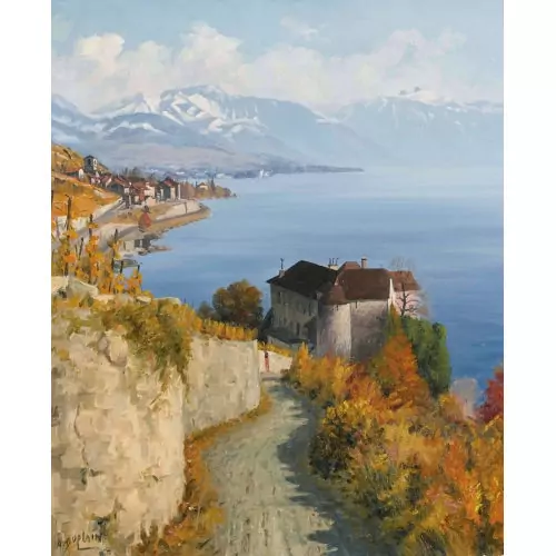 Vue sur le Château de Glérolles et le lac Léman