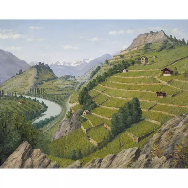 Valère et Tourbillon, vue du vignoble
