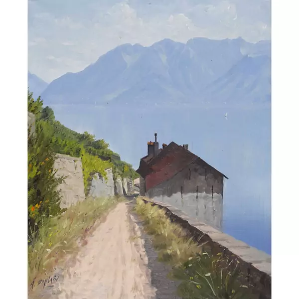 Vue du Lavaux et du lac Léman