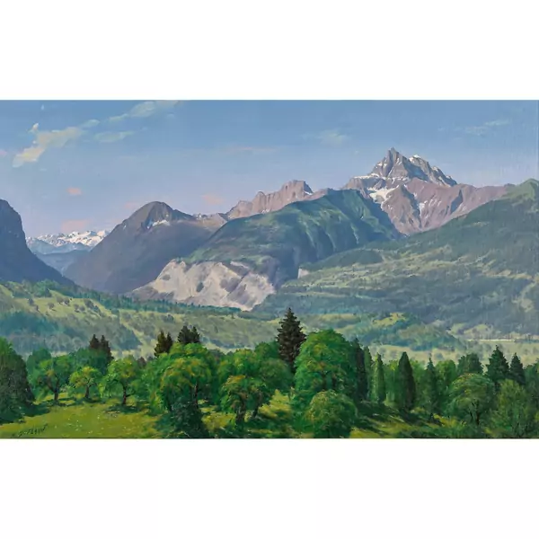 Sommerliches Bergtal mit Cime de l'Est der Dents-du-Midi