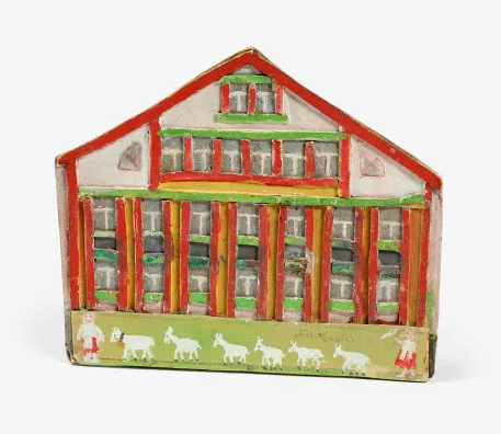 Albert Enzler — Mädchen mit Ziegen vor Bauernhaus