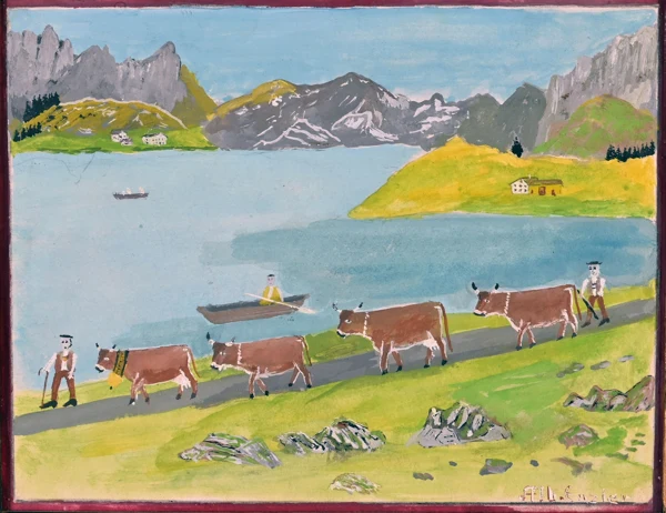 Albert Enzler — Sennen vor See und Gebirge