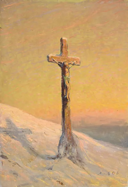 Albert Gos — Croix de calvaire enneigée