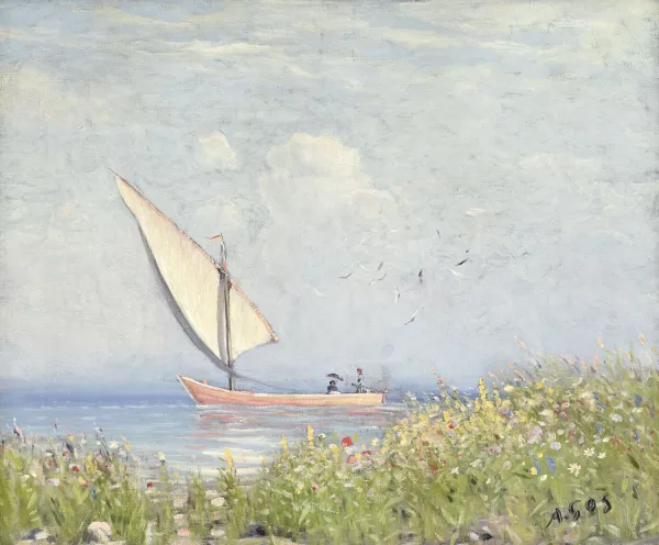 Albert Gos — Voilier sur le lac,