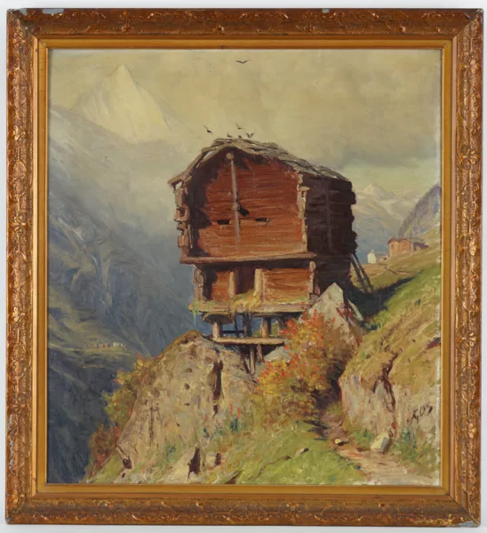 Albert Gos — Albert Gos (1852-1942), \\Raccard dans un paysage\\,