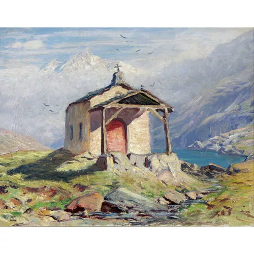 Albert Gos — Die Kapelle Maria zum Schnee am Schwarzsee bei Zermatt.