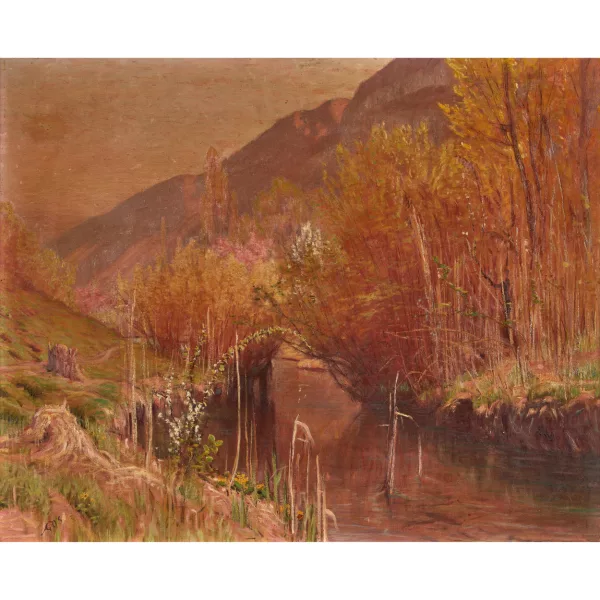 Albert Gos — Herbstliche Bachlandschaft.