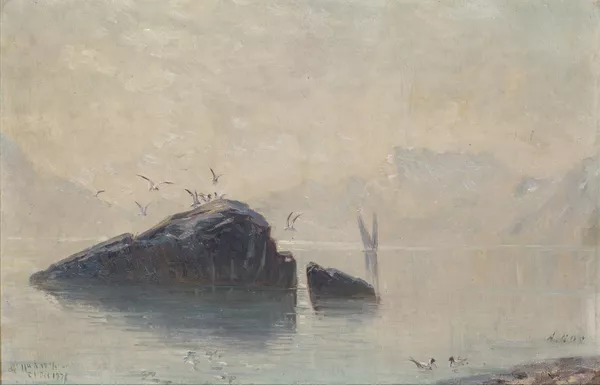 Albert Gos (1852-1942), "Les mouettes sur le lac" — DognyAuction