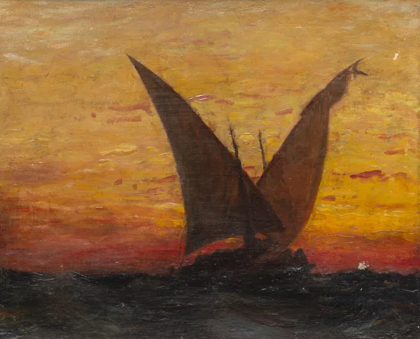 Albert Gos — La Vaudoise au soleil couchant