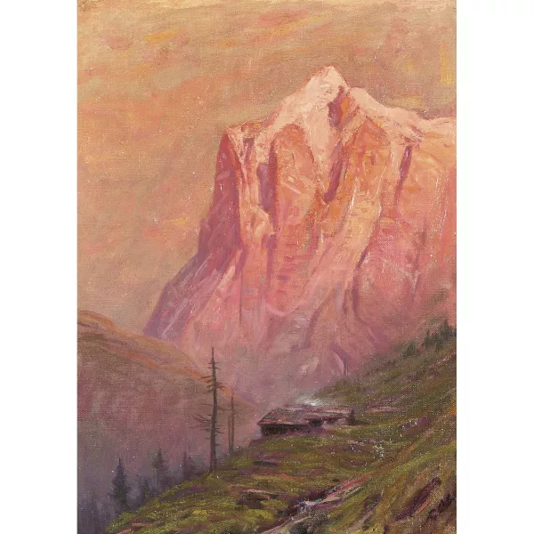 Albert Gos — Wetterhorn im Abendrot.