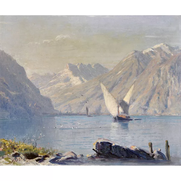 Albert Gos — Lac Léman et Dents du Midi.