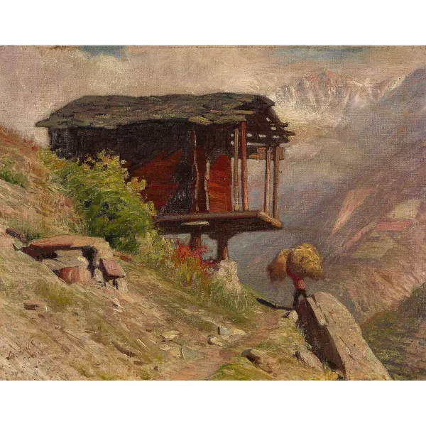 Albert Gos — "Chalet à blé. Vallée de Zermat".