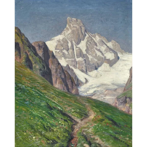 Albert Gos — Alpweg mit Blick auf den Egginer.