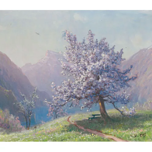 Albert Gos — Paysage du Chablais avec Dents du Midi.